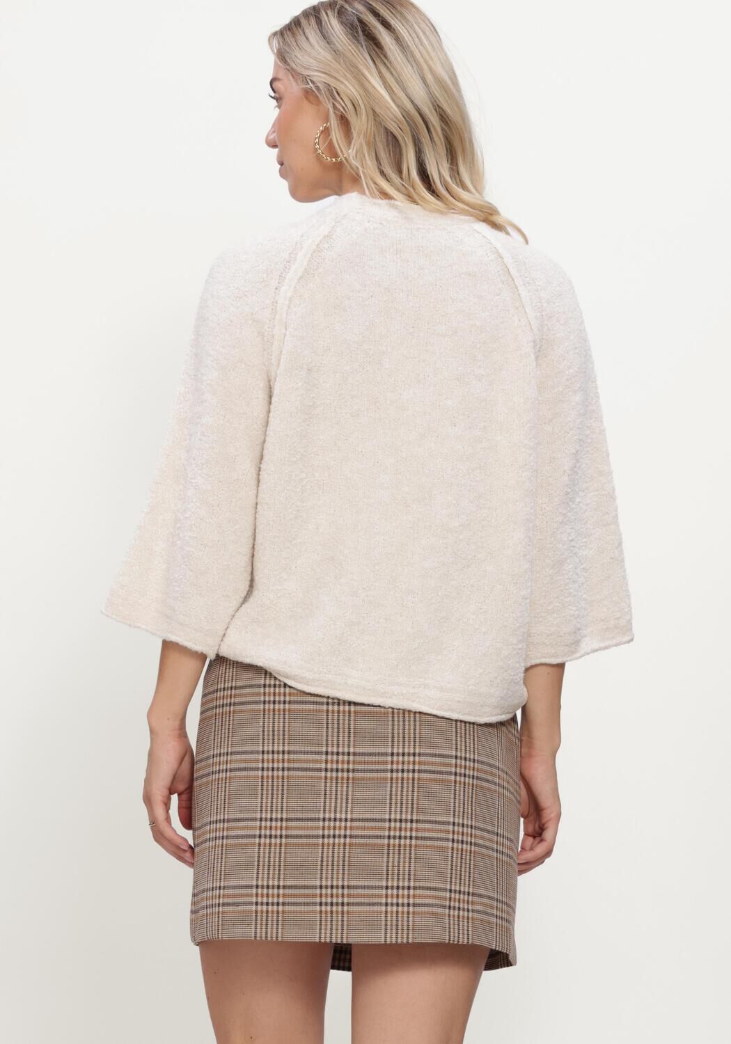 Gebroken wit SIMPLE Trui KNIT-KARM-BOU-26-3 - large