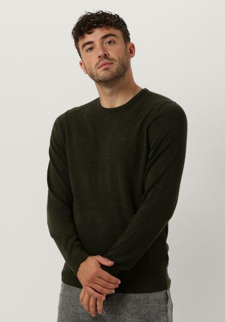 Olijf CALVIN KLEIN Sweater SUPERIOR WOOL CREW NECK SWEATER - large