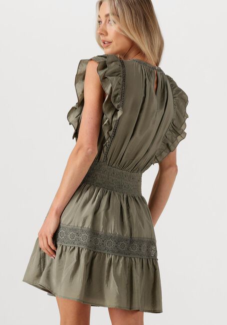 Khaki CO'COUTURE Mini jurk CALLUMCC FRILL PINTUCK DRESS - large