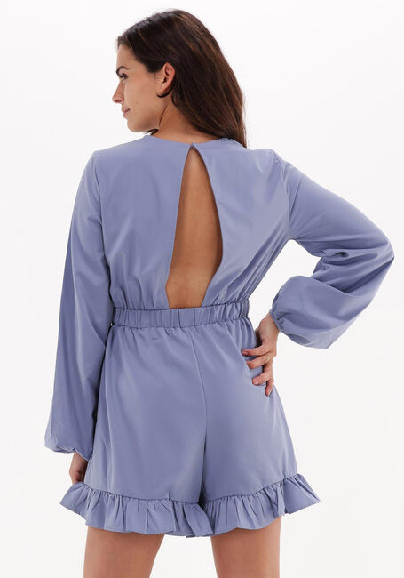 Lichtblauwe NA-KD Playsuits LONG SLEEVE FRILLED PLAYSUIT - large