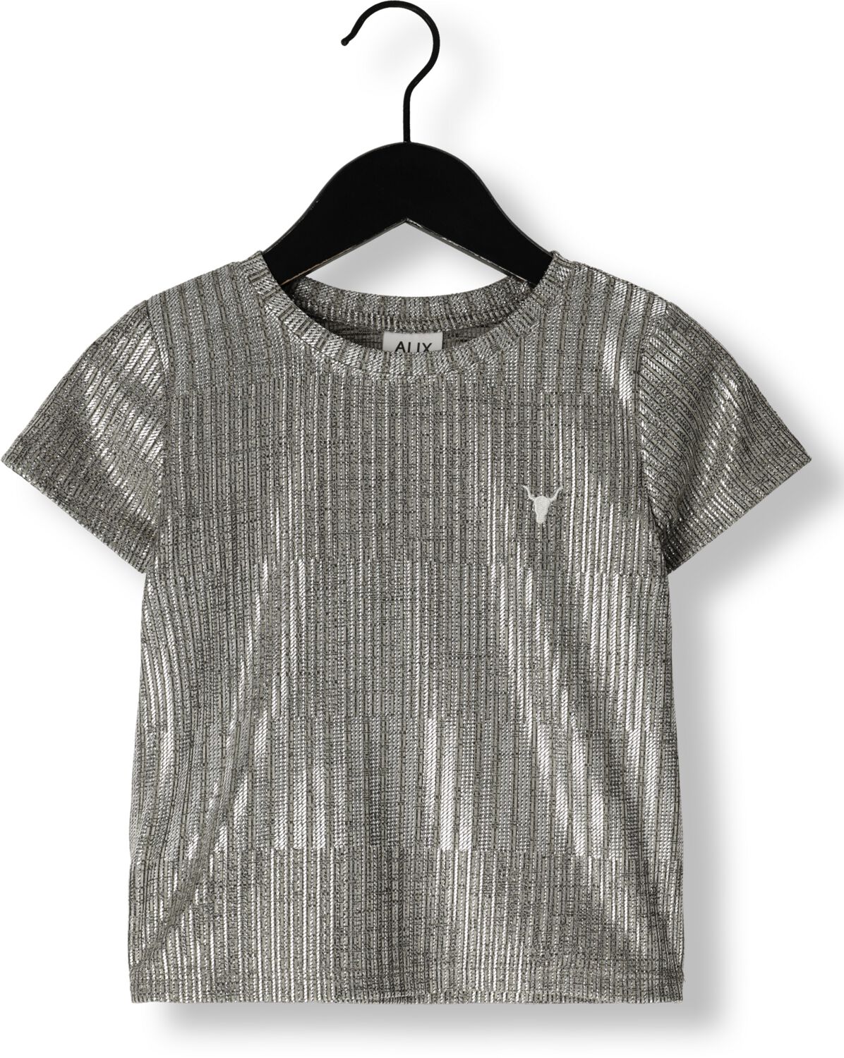 Alix the Label Alix Mini T-shirt zilver Meisjes Polyester Ronde hals Effen 146 152