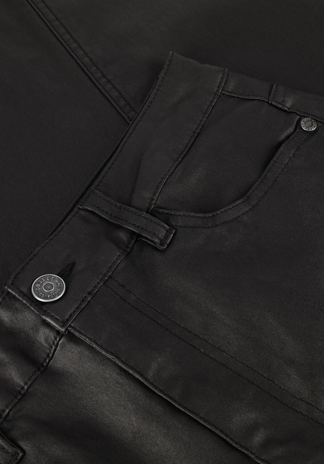 Zwarte OBJECT Midirok OBJNAYA COATED MW SKIRT - large