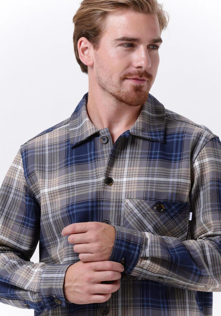 Blauwe WOODBIRD Overshirt BUEL CHECK SHIRT - large