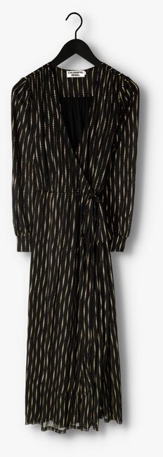 Zwarte COLOURFUL REBEL Maxi jurk LOLA TRIANGLE FOIL LONGSLEEVE MAXI WRAP DRESS - large
