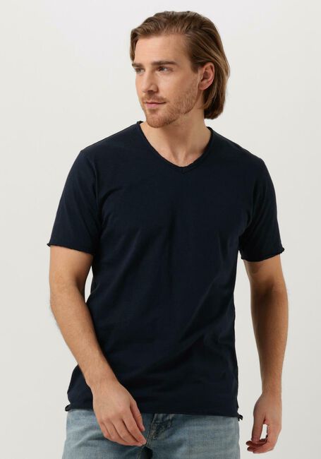 Donkerblauwe DSTREZZED T-shirt STEWART ORGANIC SLUB JERSEY - large