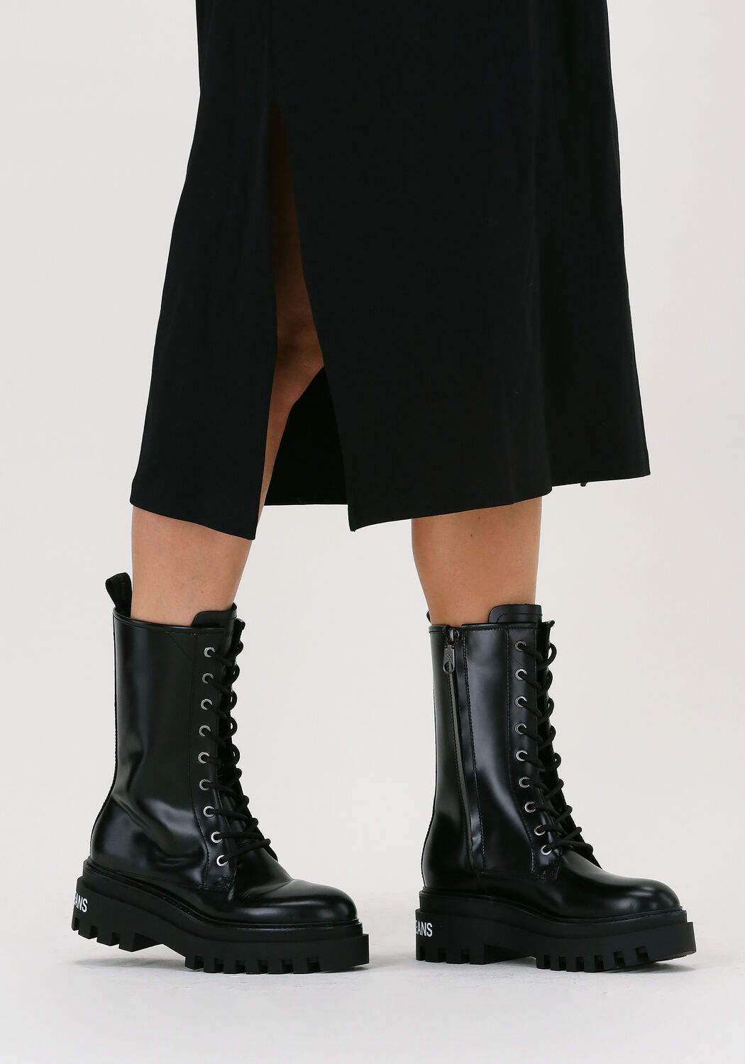 Zwarte CALVIN KLEIN Veterboots FLATFORM MID LACE UP | Omoda
