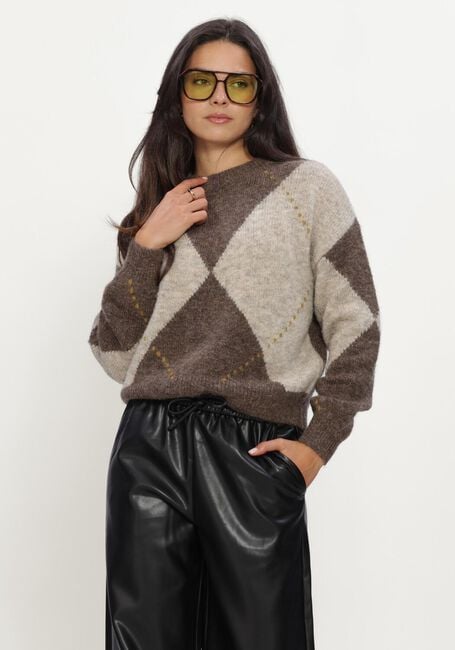 Bruine ROUGE EDIT Trui ROUARGYLE L/S O-NECK KNIT - large