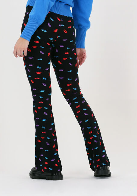Zwarte COLOURFUL REBEL Flared broek LIPS PEACHED FLARE PANTS - large