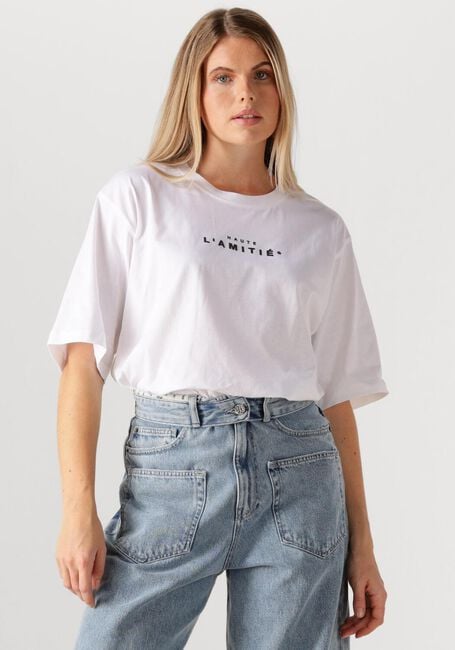 Witte HAUTE L'AMITIÉ T-shirt CREW RUB PRINT TEE - large