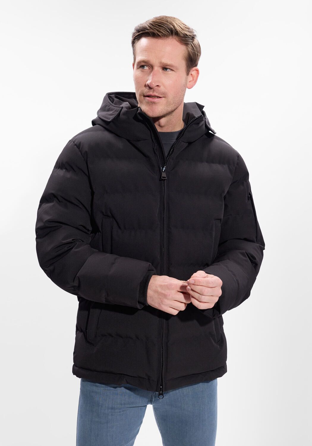 Zwarte AIRFORCE Gewatteerde jas MITCHELL PARKA - large