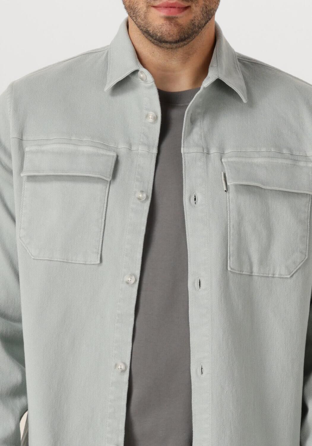 CAST IRON Heren Overshirts Cf Twill Overshirt Lichtgrijs