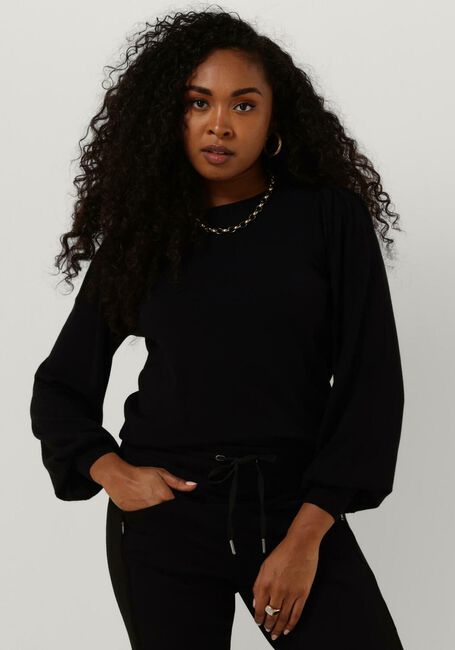 Zwarte SUMMUM Trui PUFFY SLEEVE SWEATER BASIC KNIT (7S550) - large