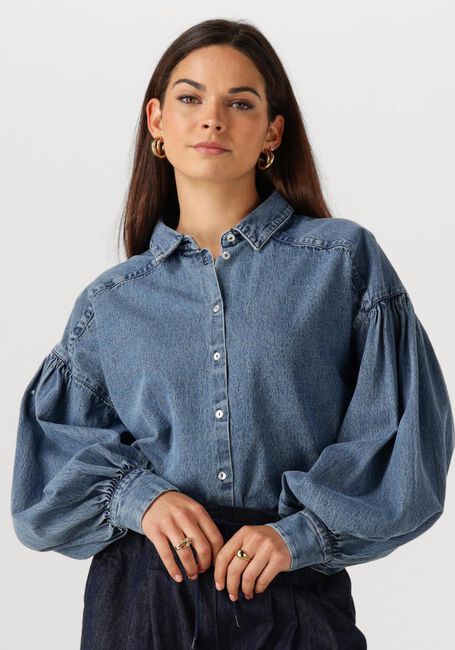 Blauwe BY-BAR Blouses SARAH SHORT DENIM BLOUSE - large