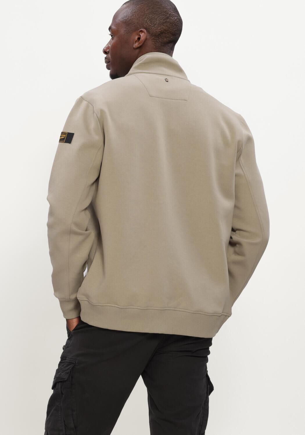 Beige PME LEGEND Trui ZIP JACKET INTERLOCK SWEAT - large