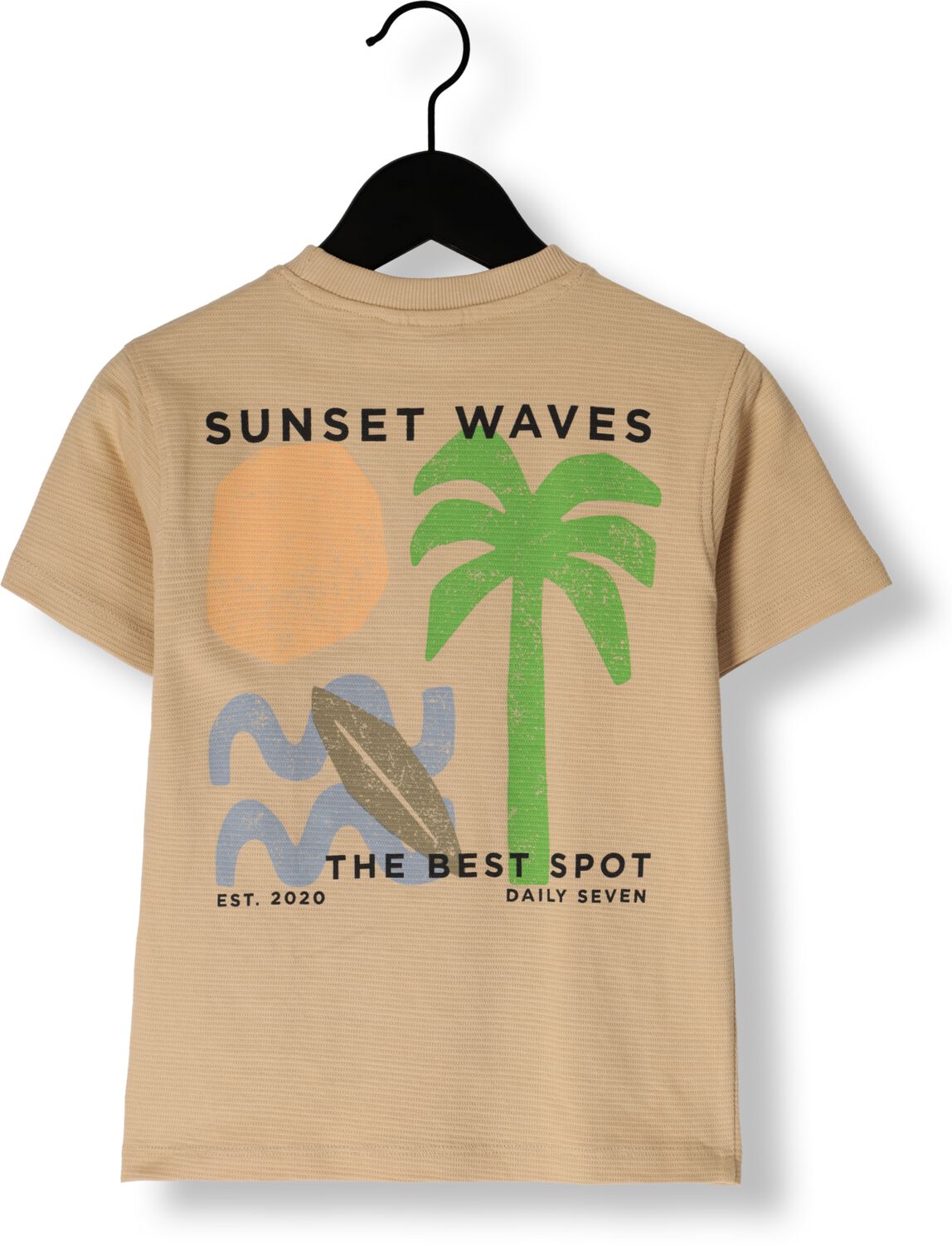 DAILY7 Jongens Polo's & T-shirts T-shirt Structure Print Beige