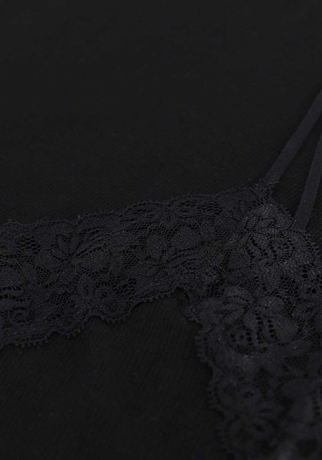 Zwarte SELECTED WOMEN Top SLFMANDY RIB LACE SINGLET - large