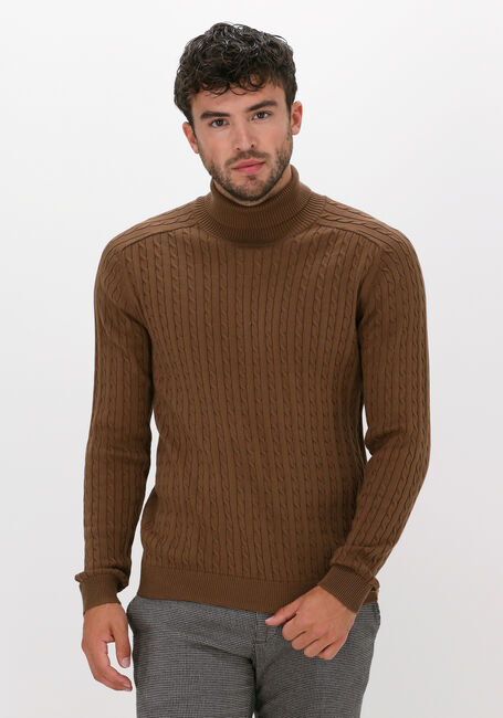 Bruine SELECTED HOMME Coltrui SLHAIKO LS KNIT CABLE ROLLNECK - large