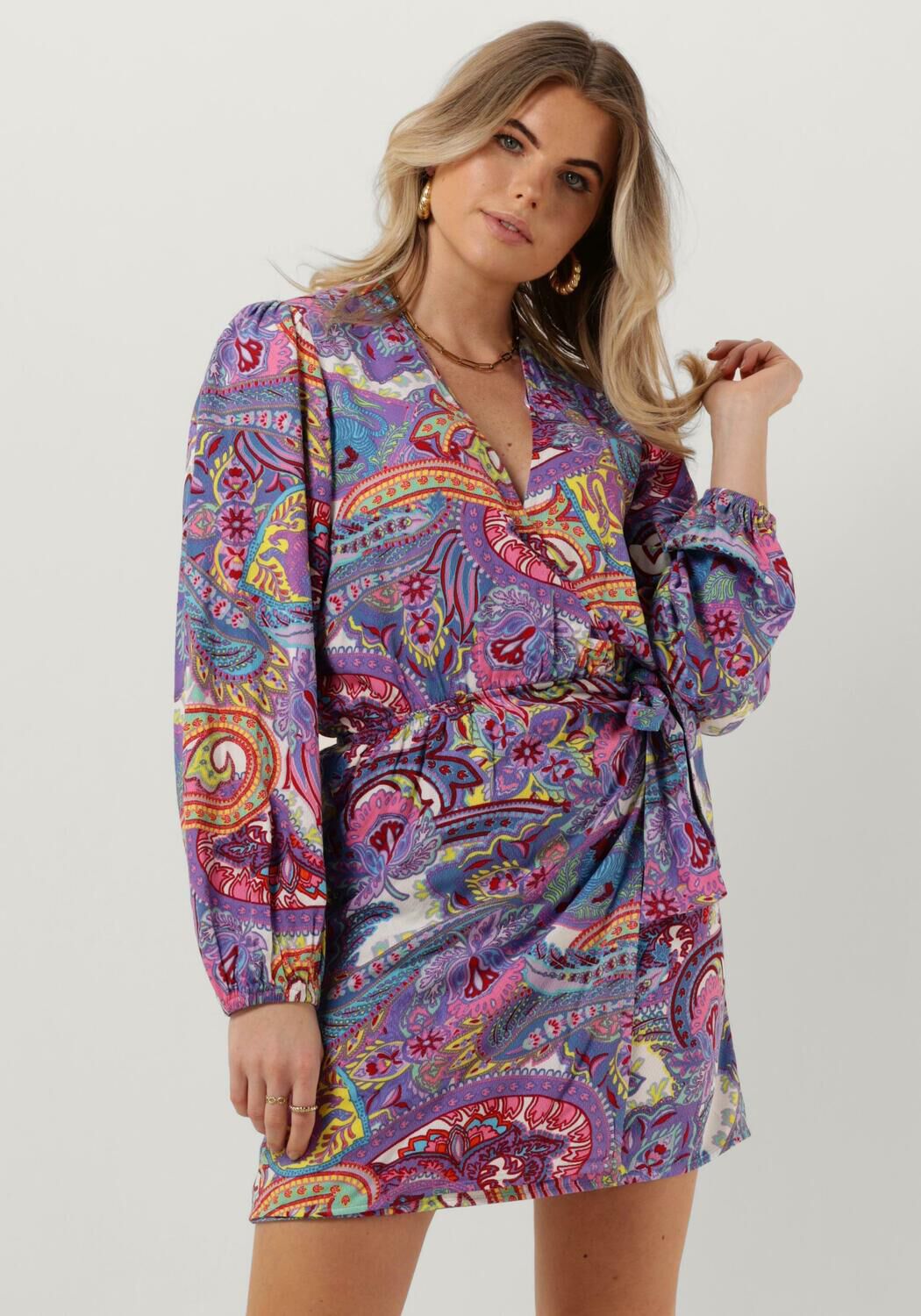 multi alix the label mini jurk paisley wrap dress
