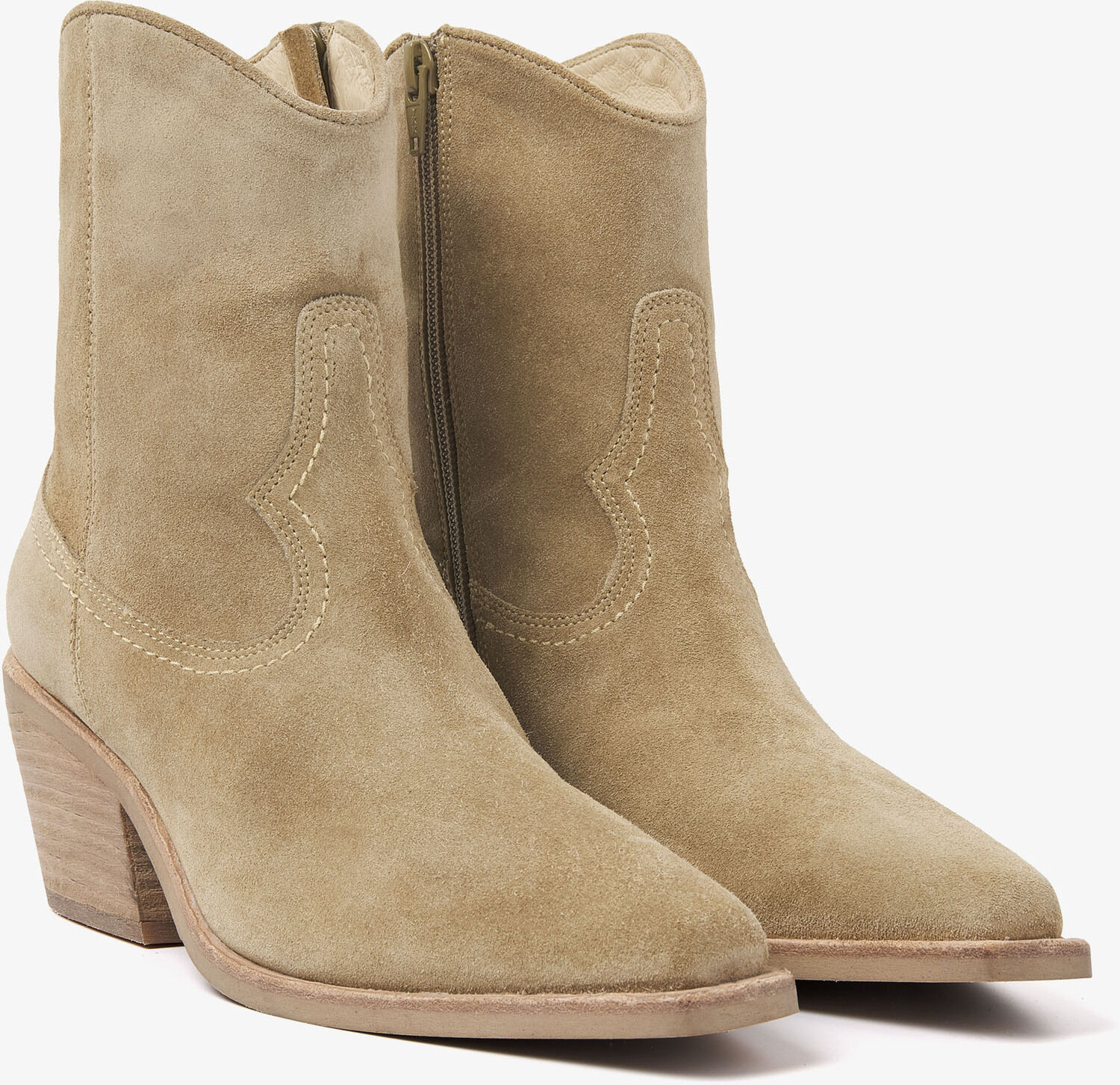 beige via vai enkellaarsjes eveline clark