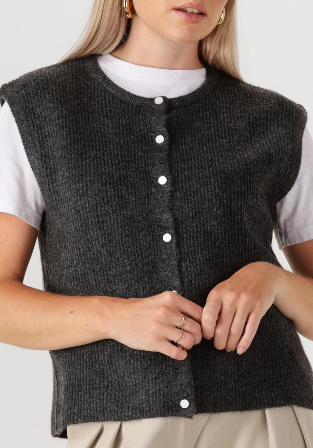 NEO NOIR Dames Truien & Vesten Everest Knit Vest Donkergrijs