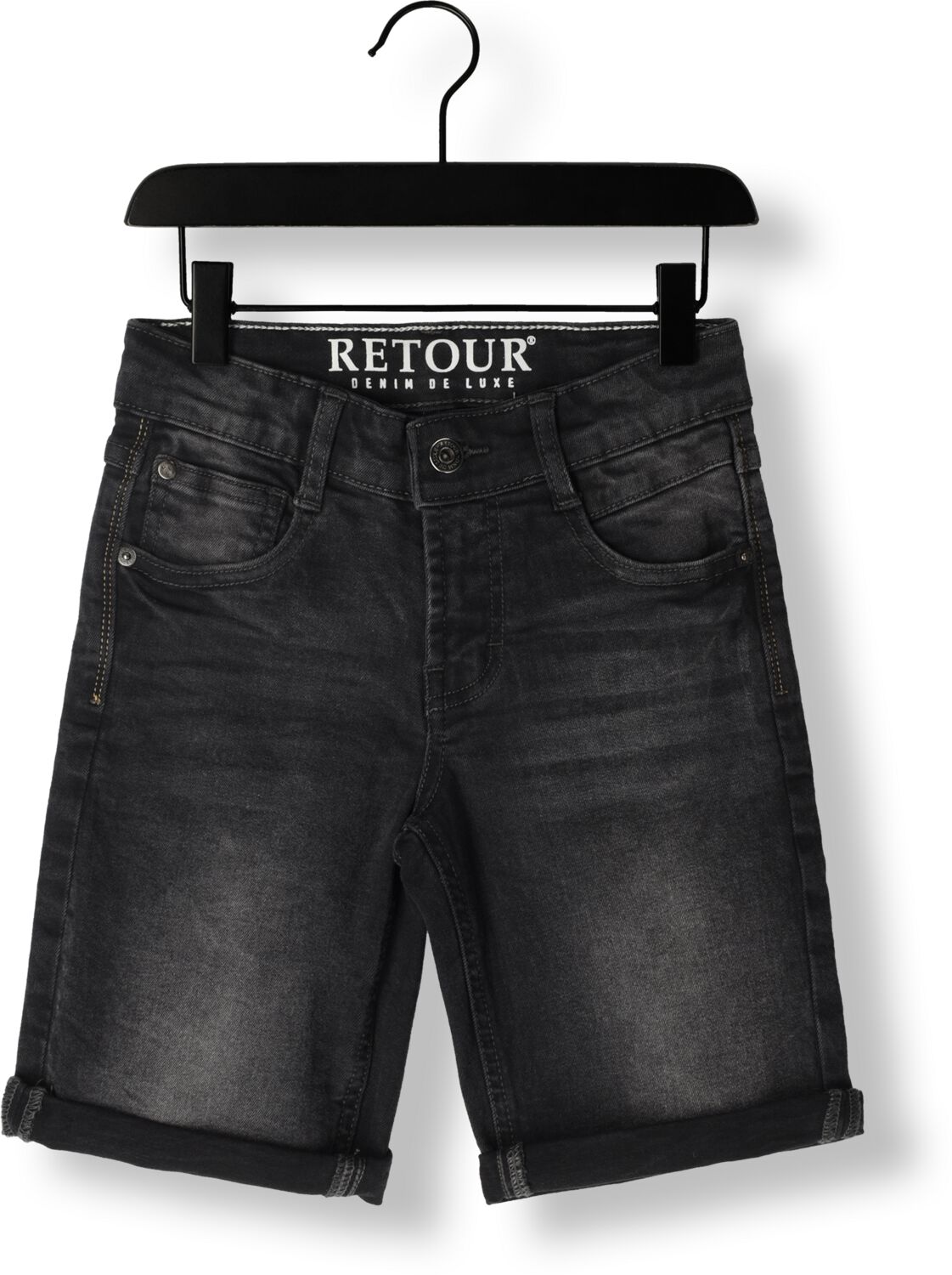 Retour Jeans denim short Reven industrial grey Korte broek Zwart Jongens Stretchdenim 170
