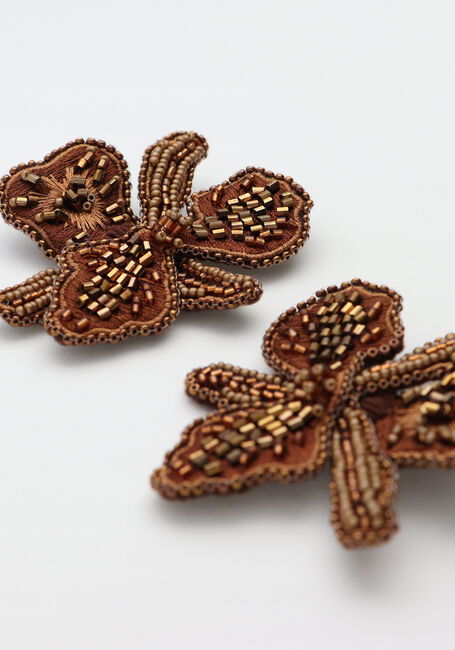 Bronskleurig PAULIE POCKET Oorbellen STATEMENT FLOWER EARRINGS - large