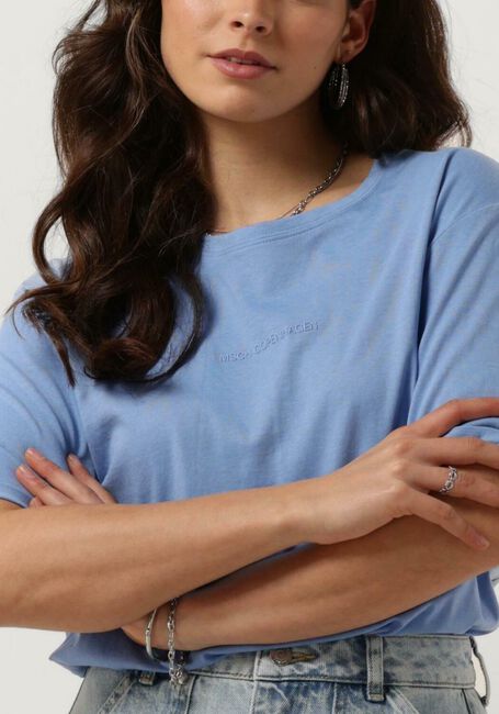 Lichtblauwe MSCH COPENHAGEN T-shirt MSCHTERINA ORGANIC SMALL LOGO TEE - large