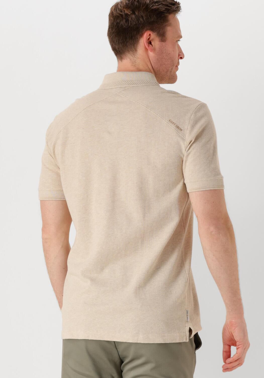 CAST IRON Heren Polo's & T-shirts Short Sleeve Polo Popcorn Jersey Melange Zand