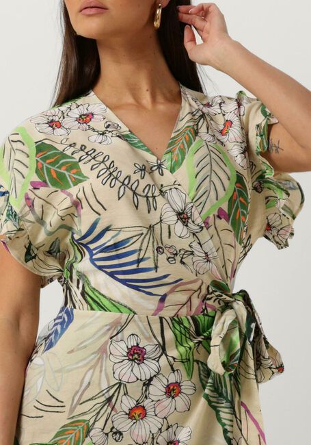 Zand JANSEN AMSTERDAM Maxi jurk WB566 PRINTED WRAP LONG DRESS - large