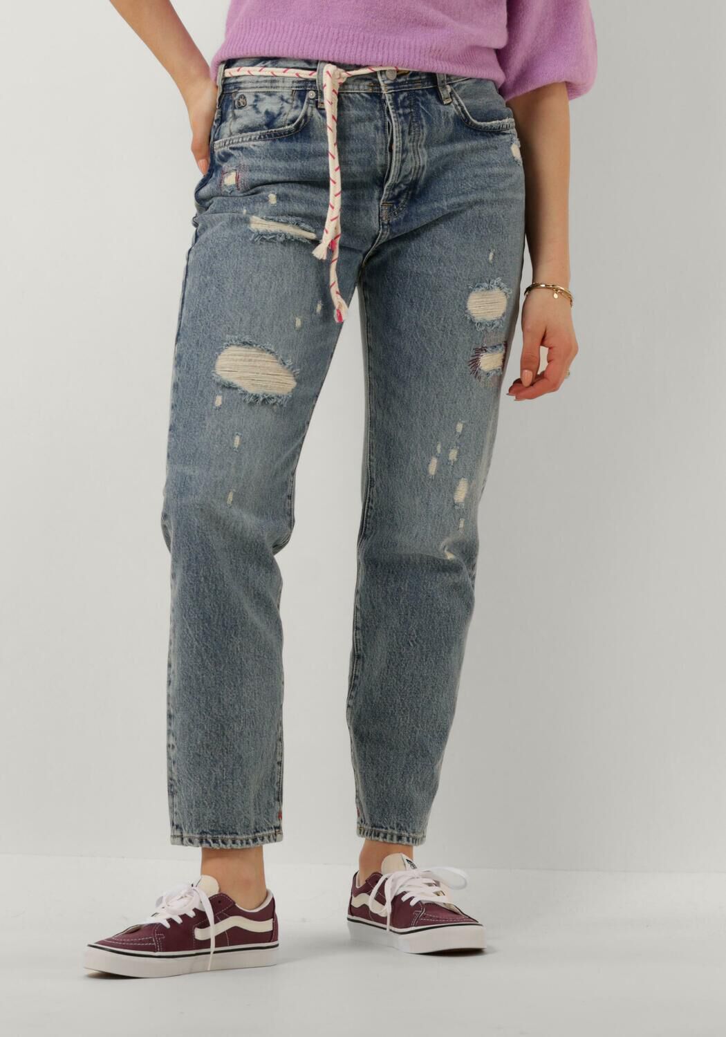 SCOTCH & SODA Dames Jeans The Buzz Slim Boyfriend Jeans All Tied Up Blauw