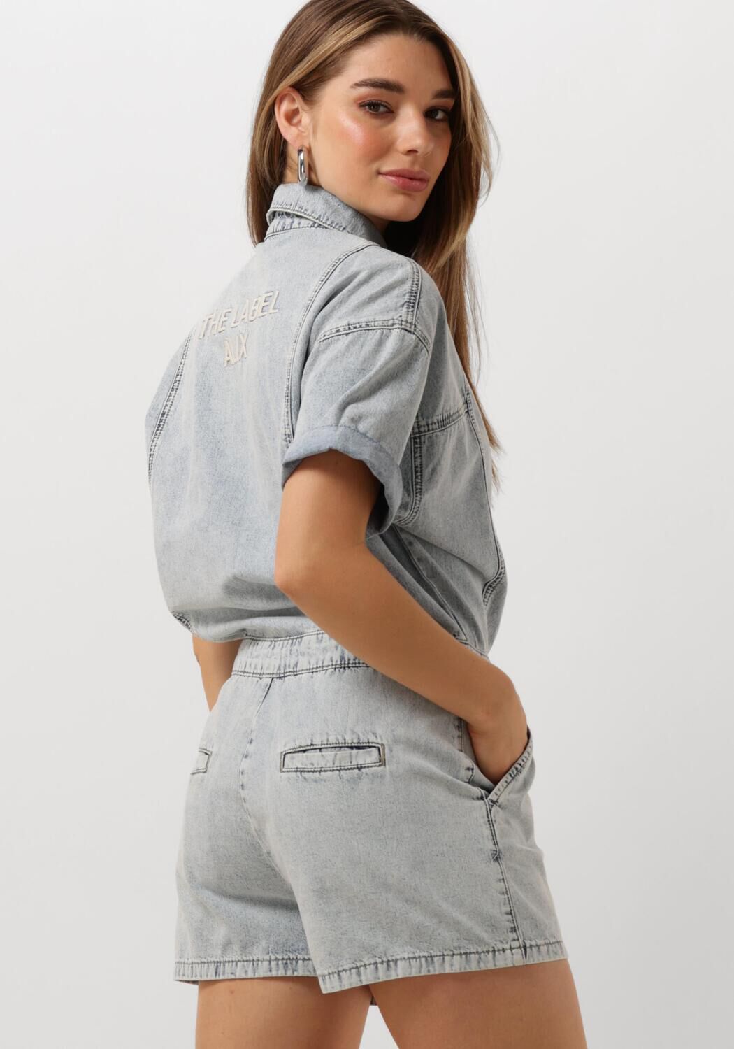 ALIX THE LABEL Dames Jumpsuits Ladies Woven Denim Playsuit Blauw