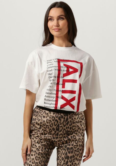 Witte ALIX THE LABEL T-shirt LADIES KNITTED ON TOUR T-SHIRT - large