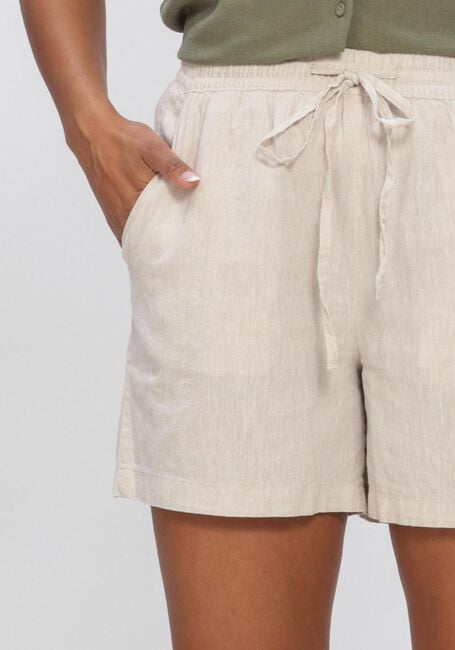 Beige SELECTED WOMEN Korte broek SLFLUISA-LINNIE LINEN BLEND SHORT - large