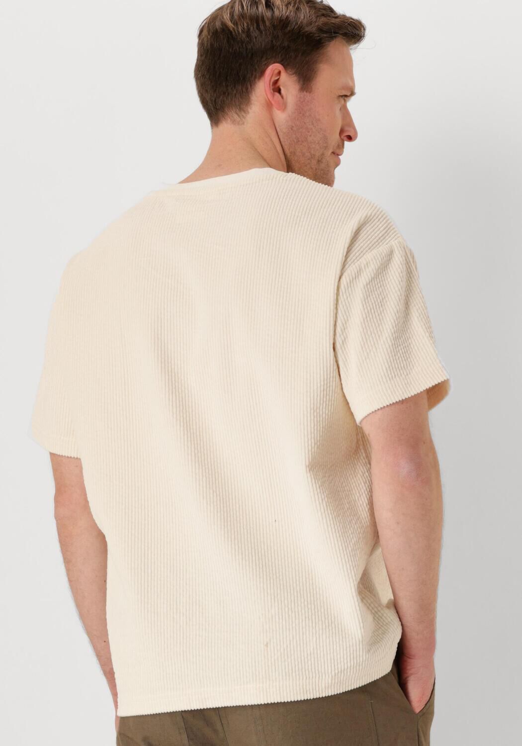 ANERKJENDT Heren Polo's & T-shirts Akvillads Corduroy S s Tee Gebroken Wit