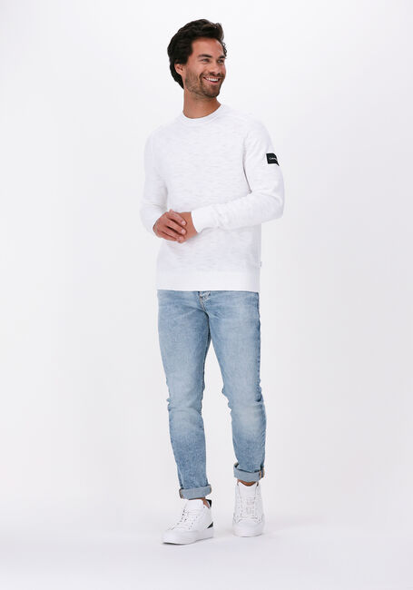 Witte CALVIN KLEIN Trui SLUB TEXTURE SWEATER - large