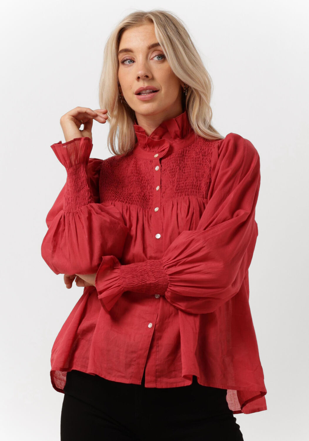 TRF Ruche blouse brons zakelijke stijl Mode Blouses Ruche blouses 