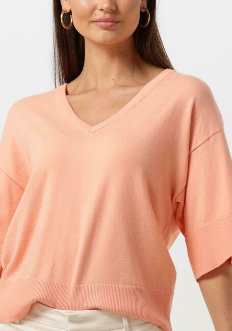 Lichtroze MSCH COPENHAGEN Top MSCHESLINA RACHELLE 2/4 V NECK PULLOVER - large