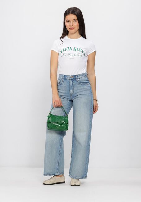 Witte CALVIN KLEIN T-shirt SS GRAPHIC LOGO BABY TEE - large