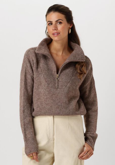 Taupe BY-BAR Trui BOXY BEAU PULLOVER - large