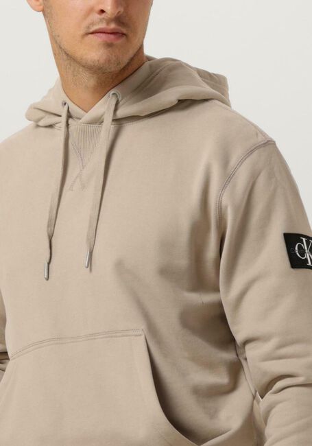 Beige CALVIN KLEIN Sweater BADGE HOODIE - large