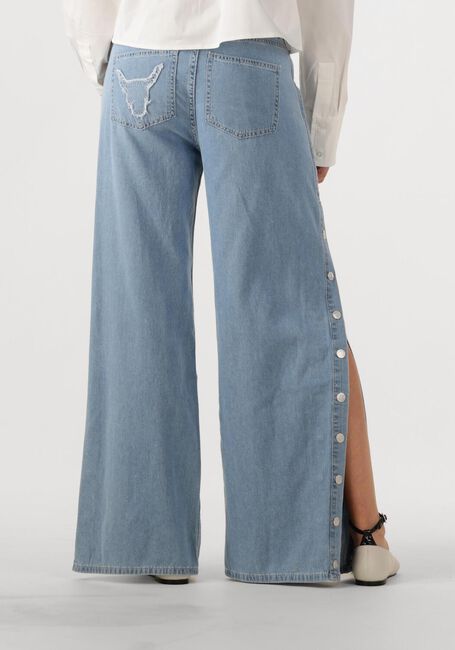 Lichtblauwe ALIX THE LABEL Straight leg jeans LADIES WOVEN CHAMBRAY DENIM PANTS - large