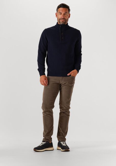 Donkerblauwe BARBOUR Trui ESSENTIAL PATCH HALF ZIP KNITTED JUMPER - large