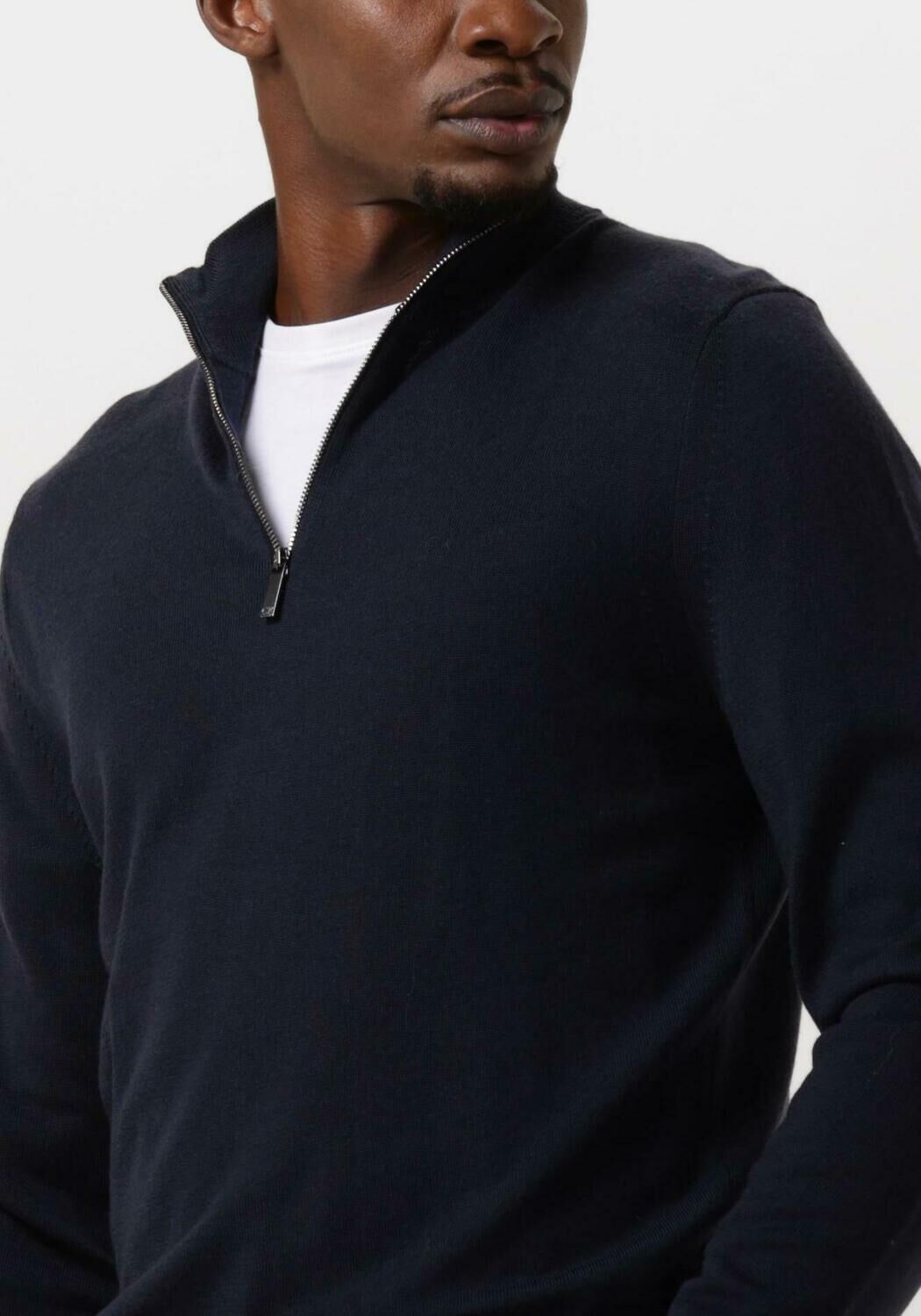CALVIN KLEIN Heren Truien & Vesten Merino Quarter Zip Donkerblauw