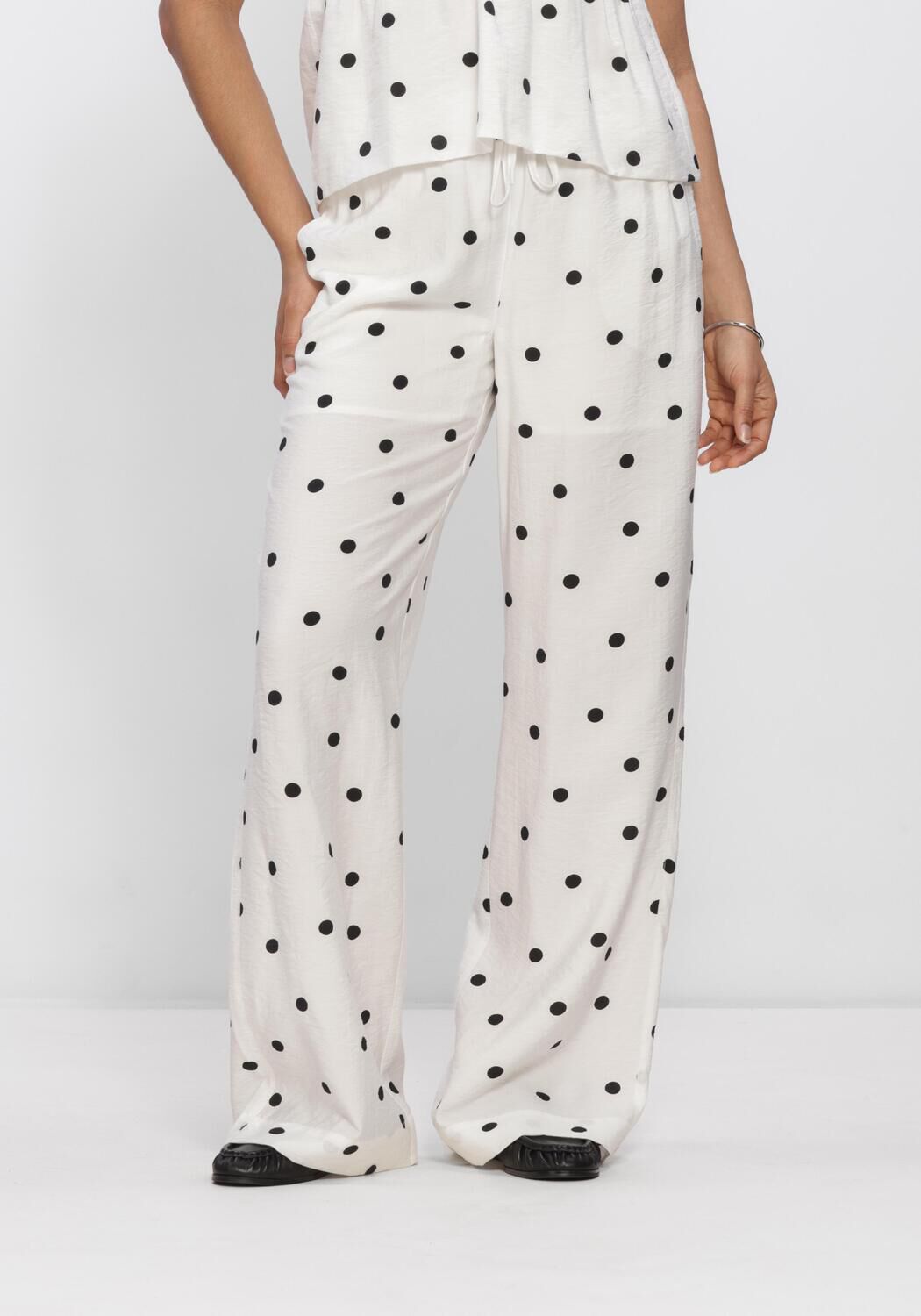 Witte CATWALK JUNKIE Broeken DOTTED PULL ON TROUSERS - large