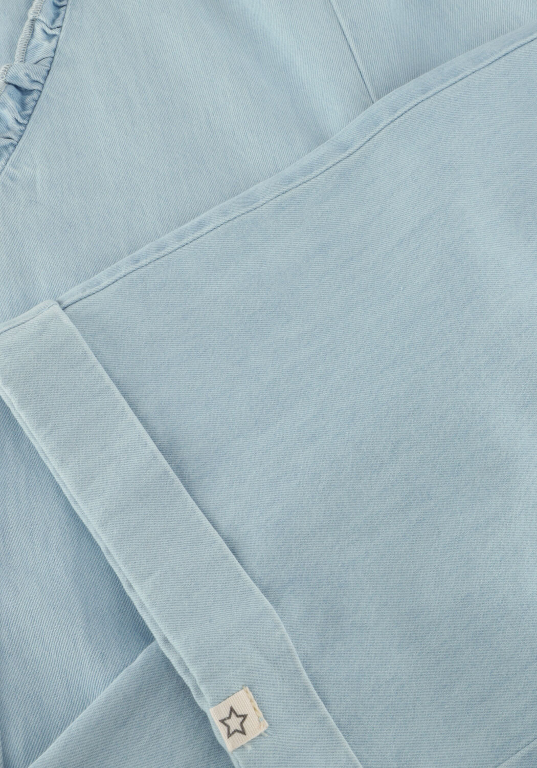 Blauwe YOUR WISHES Wijde broek CHAMBRAY RUFFLE PANTS - large