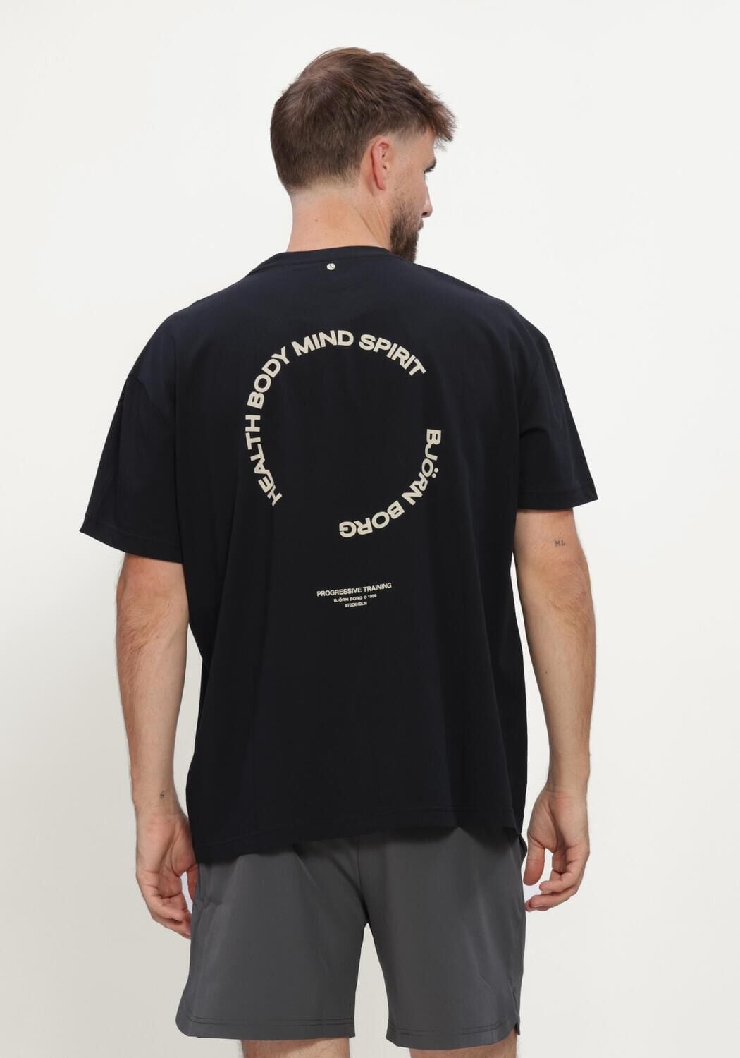 BJORN BORG Heren Polo's & T-shirts Borg Gym Oversized T-shirt Zwart