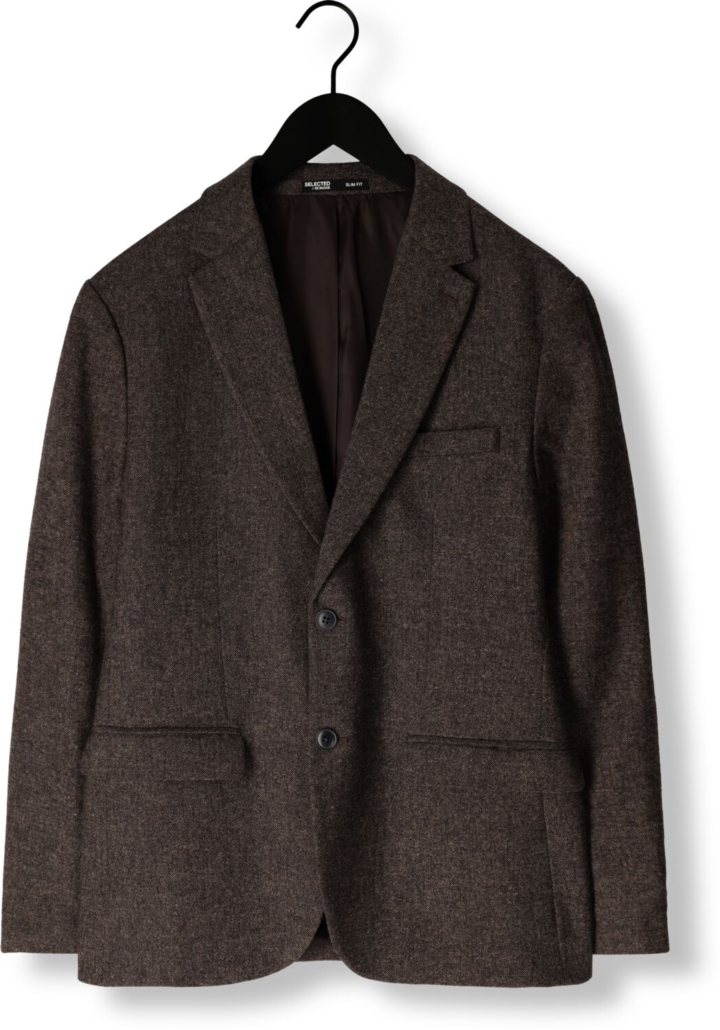 SELECTED HOMME Heren Colberts Slhslim-reed Wool Blz Bruin