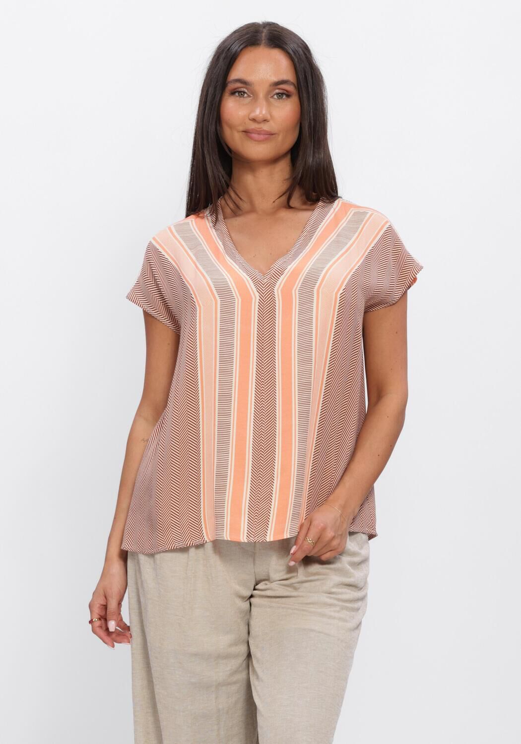 Beige EST'SEVEN Tops & T-shirts AYLANI TOP - large