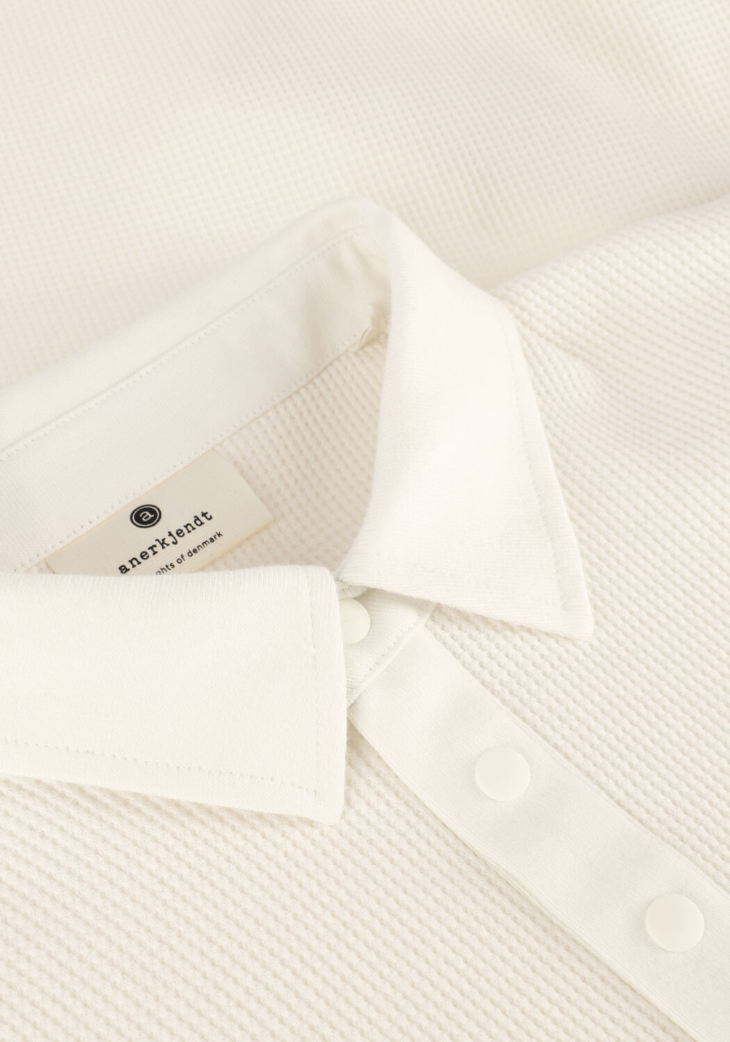 Gebroken wit ANERKJENDT Polo AKKIKI WAFFLE POLO TEE - large