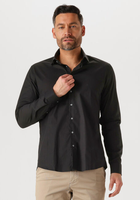 Zwarte CALVIN KLEIN Klassiek overhemd POPLIN STRETCH SLIM SHIRT - large